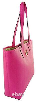 Michael Kors Tote Bag Pink Large Fuchsia Saffiano Leather Shopper Travel Handbag