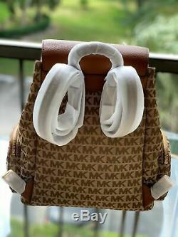 Michael Kors Women Lady Girls Large Jacquard Leather Backpack Travel Shoulder MK