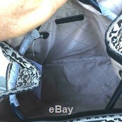 Michael Kors Women Lady Girls Large Jacquard Leather Travel Backpack Shoulder