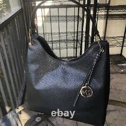 Michael Kors Women Lady Large Leather Shoulder Bag Hobo Tote Purse Handbag Black