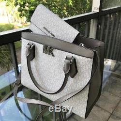 Michael Kors Women Large Leather Crossbody Satchel Shoulder Bag Handbag +Wallet