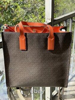 Michael Kors Women Large Leather Shoulder bag Handbag Tote Crossbody Tangerine