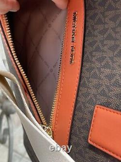 Michael Kors Women Large Leather Shoulder bag Handbag Tote Crossbody Tangerine