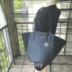 Michael Kors Women Large Leather Suede Shoulder Tote Bag Handbag Purse Black MK