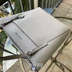 Michael Kors Women Large Leather Tote Bag Handbag Purse Shoulder Messenger Grey
