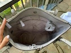Michael Kors Women Large Leather Tote Bag Handbag Purse Shoulder Messenger Grey