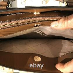 Michael Kors Women Large PVC Leather Messenger Satchel Crossbody Purse Bag Brown