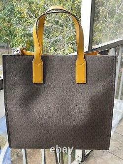 Michael Kors Women Large PVC Leather Shoulder bag Handbag Tote Crossbody Brown