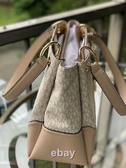Michael Kors Women Large Pvc Leather Shoulder Tote Bag Purse Handbag Vanilla