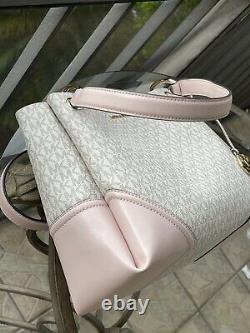 Michael Kors Women Large Shoulder Tote Satchel Bag Pink Vanilla Gold Bag Handbag