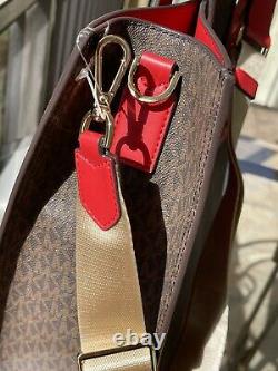 Michael Kors Women Large Shoulder bag Handbag Tote Crossbody Messenger Brown MK
