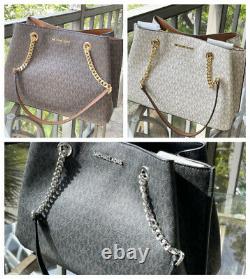 Michael Kors Women Pvc Leather Large Satchel Shoulder Bag Purse Handbag Tote Mk