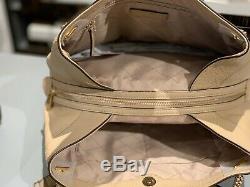 Michael Kors Women's Jet Set Large Leather Shoulder Tote Handbag Purse Beige