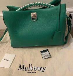 Mulberry Iris Bag In Lawn Green Leather Crossbody Top Handle Bag RRp £1495