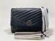 New Authentic Tory Burch Kira Chevron Quilted Convertible Black Shoulder Bag