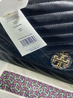 NEW AUTHENTIC Tory Burch Kira Chevron Quilted Convertible Black Shoulder Bag