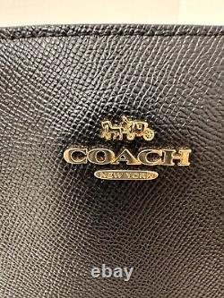 NEW Coach Sage Carryall F28976 Black Gold Crossgrain Leather Handbag