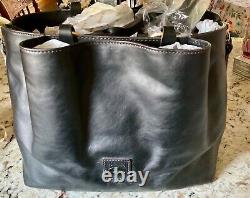 NEW Dooney and Bourke Large Zip Barlow Florentine Leather Black Gorgeous