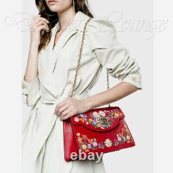 NEW GUCCI Ricami Crystal GG Large Embroidered Leather Floral Shoulder Bag $2,950