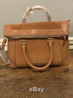NEW India Hicks Saddle Bag Computer Bag Cognac Leather Suede Briefcase Workwear