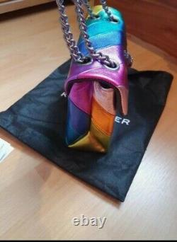 NEW! Kurt Geiger Metallic Leather Rainbow Large Kensington Bag RRP £269