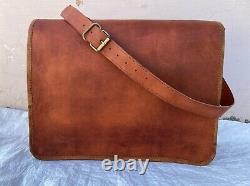 NEW Men's Leather Bag Business Messenger Laptop Shoulder Briefcase satchel Brown
