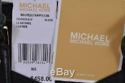 NEW Michael Kors $458 Nouveau Hamilton Large Black Studded Leather Satchel Purse