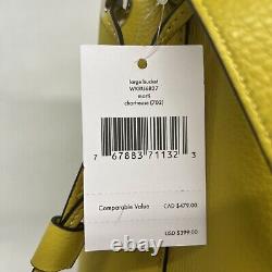 NEW NWT kate spade New York Large Bucket Bag Marti Chartreuse Yellow Turnlock