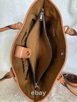 NEW Patricia Nash Leather Cutout Adeline Tote Cognac
