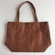 New Premium Large Shopper Shoulder Tote Day Leather Bag, Neverfull Style, Brown