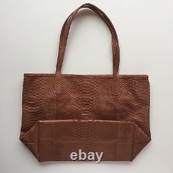 NEW Premium Large Shopper Shoulder Tote Day Leather Bag, Neverfull Style, Brown