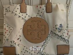 NEW TORY BURCH Ella Large Canvas Floral Tote #AFTERNOON TEA 70501 Authentic