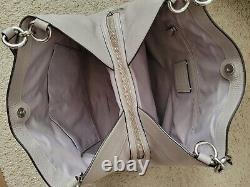 NWOT Coach F28997 Lexy Large Light Grey Pebble Leather Shoulder Bag