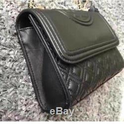 NWOT NEW Tory Burch Black Fleming Large Leather Convertible Shoulder Bag