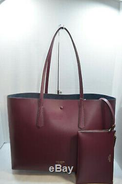 NWT $228 Kate Spade Molly Large Work Tote & Pouch Sangria Burgundy