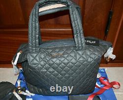 NWT $245 MZ Wallace Large Sutton Crossbody Quilted Nylon MAGNET Goldtone