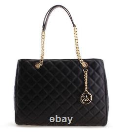 NWT $358 Michael Kors Susannah Large Leather Tote Black Gold Shoulder Bag Zip MK