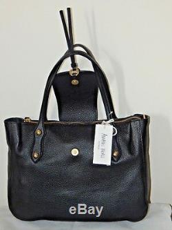 NWT $465 Annabel INGALL CAMILLA PEBBLED Leather BLACK SATCHEL SHOULDER BAG