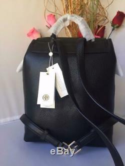NWT $498 AUTH TORY BURCH Tylor Braided Tassel Pebbled Leather Backpack In Black