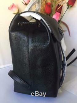NWT $498 AUTH TORY BURCH Tylor Braided Tassel Pebbled Leather Backpack In Black