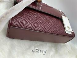 NWT $498 Tory Burch Fleming Quilted Convertible Leather Shoulder CrossBody Bag