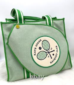 NWT Auth Kate Spade New York Courtside Tennis Large Canvas Sport Tote Bag -Multi