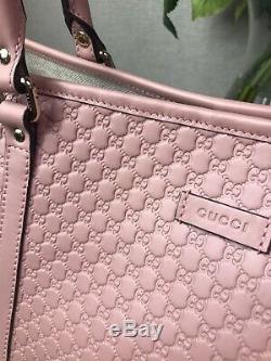 NWT Authentic GUCCI Pink MICRO GUCCISSIMA Embossed Extra Large Tote w Dust Bag