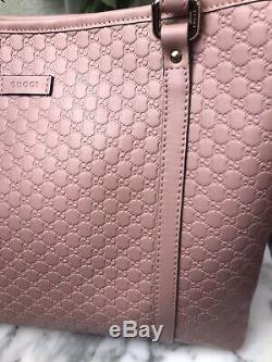 NWT Authentic GUCCI Pink MICRO GUCCISSIMA Embossed Extra Large Tote w Dust Bag