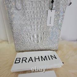 NWT BRAHMIN Croc Embossed Leather JAYDEN Reflect MELBOURNE TOTE Stunning, Rare