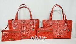 NWT Brahmin Athena Leather Tote/Shoulder Bag With Pouch in Candy Apple Melbourne