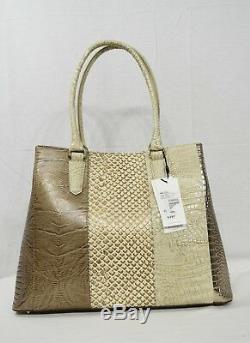 NWT Brahmin Joan Leather Tote / Shoulder Bag in Latte Buena Vista Tri-Texture