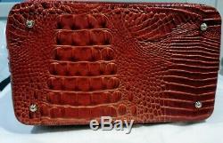 NWT Brahmin Large Amelia Lava Red Melbourne Leather Shoulder Bucket Handbag BIN