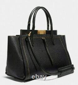 NWT COACH 1941 TROUPE Carryall 35 Tote Handbag In BLACK Leather BRASS Hardware