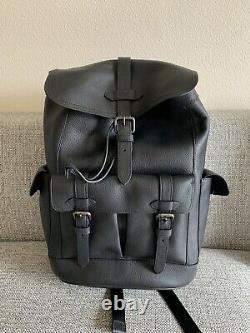 NWT COACH Black Hudson Men Pebble Leather Backpack F36811 MSRP $598